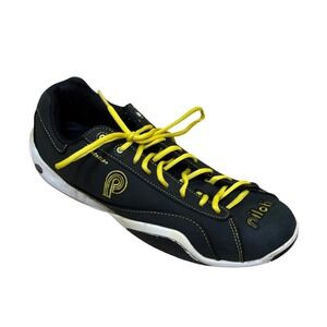 Piloti Driving Shoes Men 10.5 Black Yellow Prototipo GT Lace Up Low Top Leather